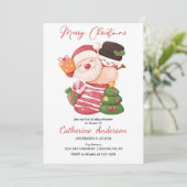 クリスマスの小さなサンタクロース赤ちゃんシャワー 招待状 (スタンド正面)