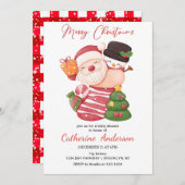 クリスマスの小さなサンタクロース赤ちゃんシャワー 招待状 (正面/裏面)