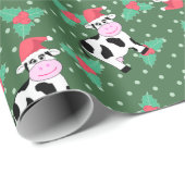 クリスマスの小さな牛とホリー ラッピングペーパー (ロールコーナー)