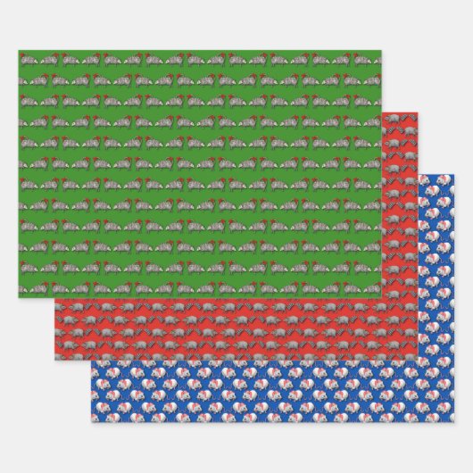 クリスマスの小さな生き物 ラッピングペーパーシート (セット)