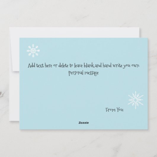 クリスマスの小人と雪だるまのキュートなデザイン シーズンカード (裏面)