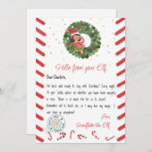 クリスマスの小人のポストカード 招待状 (正面/裏面)