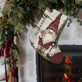 クリスマスの小人 ホリデーシーズンのカスタムネーム スモールクリスマスストッキング