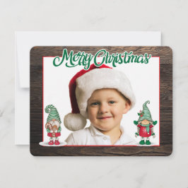 クリスマスの小人（写真を追加）ホリデーカード シーズンカード
