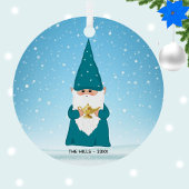 クリスマスの小人 魔法のランプを持ったセラミック オーナメント