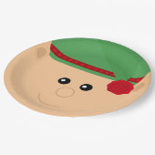 クリスマスの小妖精や小人のお祝いの紙皿 ペーパープレート (アングル)