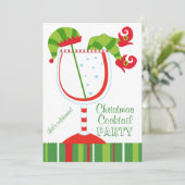 クリスマスの小妖精や小人のカクテルパーティー 招待状 (スタンド正面)