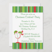 クリスマスの小妖精や小人のカクテルパーティー 招待状 (裏面)