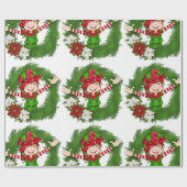 クリスマスの小妖精や小人のクリスマスのギフト用包装紙 ラッピングペーパー (フラット)
