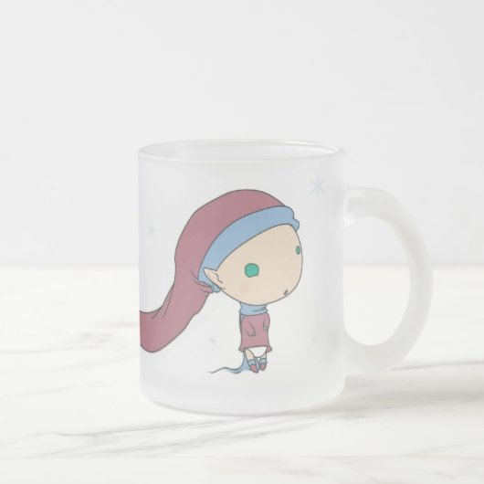 クリスマスの小妖精や小人のマグ1 フロストグラスマグカップ (右)