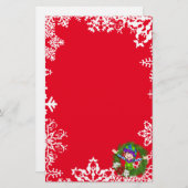 クリスマスの小妖精や小人のリースの休日の文房具 便箋 (正面/裏面)