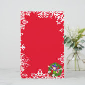 クリスマスの小妖精や小人のリースの休日の文房具 便箋 (スタンド正面)