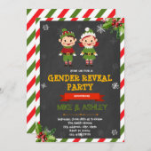 クリスマスの小妖精や小人の性はパーティの招待状を明らかにします 招待状 (正面/裏面)