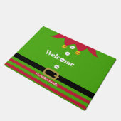 クリスマスの小妖精や小人の歓迎 ドアマット (アングル)