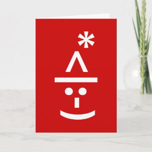クリスマスの小妖精や小人の顔文字のクリスマスASCIIの文字の芸術 シーズンカード