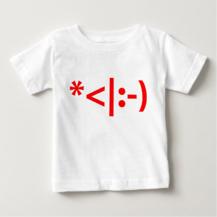 クリスマスの小妖精や小人の顔文字のクリスマスASCIIの文字の芸術 ベビーTシャツ
