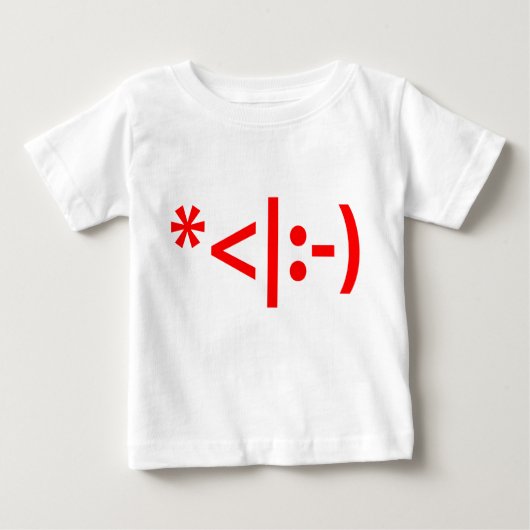 クリスマスの小妖精や小人の顔文字のクリスマスASCIIの文字の芸術 ベビーTシャツ (正面)