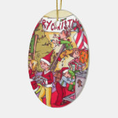 クリスマスの小妖精や小人の*CUSTOMIZABLE*のオーナメント セラミックオーナメント (左)