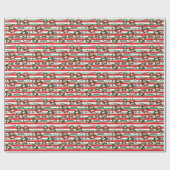 クリスマスの小妖精や小人フールのパーソナライズ ラッピングペーパー (フラット)