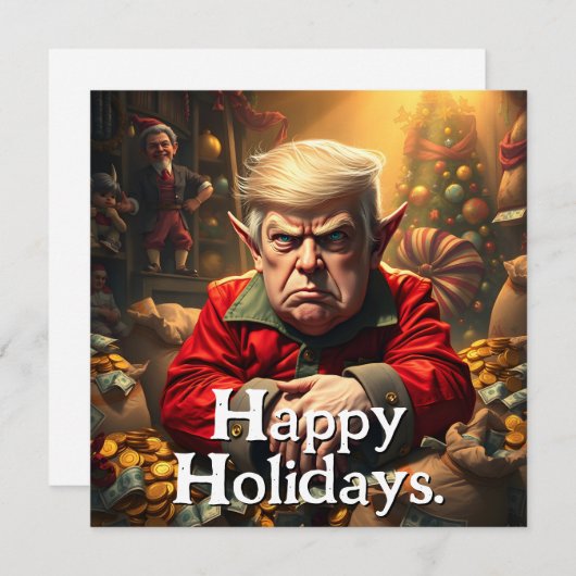 クリスマスの小妖精や小人怒としてトランプ (正面/裏面)