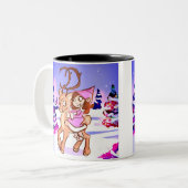 クリスマスの小妖精や小人 ツートーンマグカップ (正面左)