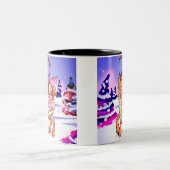 クリスマスの小妖精や小人 ツートーンマグカップ (中央)