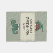 クリスマスの小妖精や小人 フリースブランケット (正面(横))