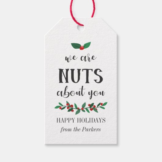 クリスマスの小枝の木の実 ギフトタグ (正面)