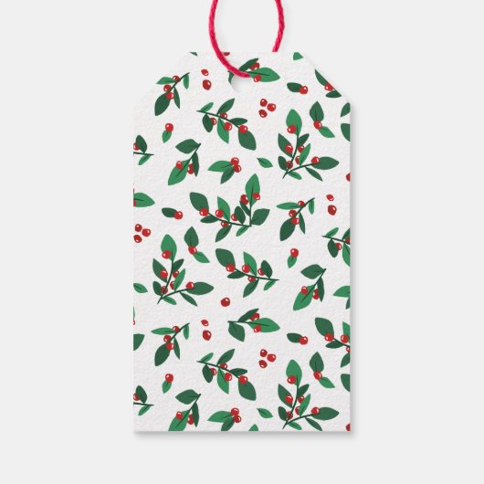 クリスマスの小枝の木の実 ギフトタグ (裏面)