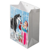 クリスマスの小犬! ミディアムペーパーバッグ (正面アングル)