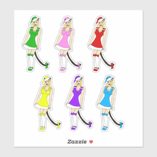 クリスマスの少女 シール (シート)