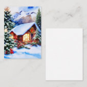 クリスマスの山小屋の予算ミニ ノートカード (正面/裏面)