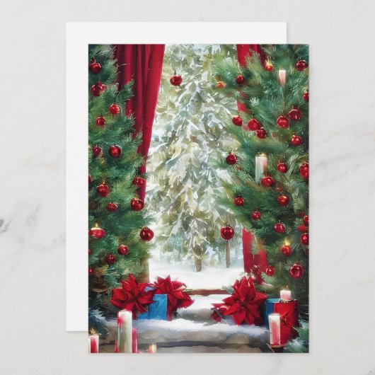 クリスマスの山小屋の予算 シーズンカード (正面/裏面)