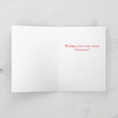 クリスマスの巨大な袋を持つサンタはカードをもてあそびます シーズンカード (内部)