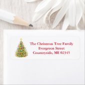 クリスマスの差出人住所ラベルのクリスマスツリー ラベル (インサイチュ)