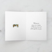 クリスマスの巻物と花のホリデーカードおじさん シーズンカード (内部)