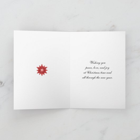 クリスマスの巻物と花の義理の父 シーズンカード (内部)