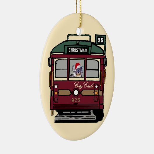 クリスマスの市街電車のオーナメント セラミックオーナメント (右)