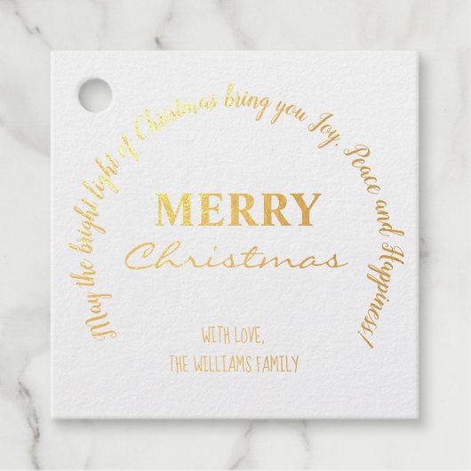 クリスマスの希望タイポグラフィの手書きエレガント フェイバータグ (正面)