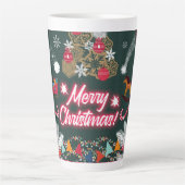 クリスマスの常緑の喜び カフェラテマグ (正面)