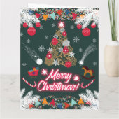 クリスマスの常緑の喜び カード (裏面)