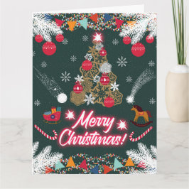 クリスマスの常緑の喜び カード