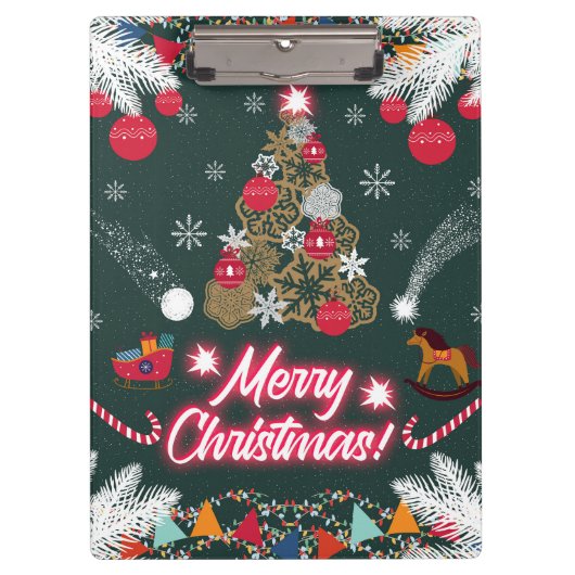 クリスマスの常緑の喜び クリップボード (正面)