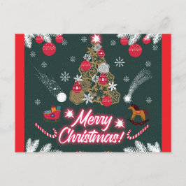 クリスマスの常緑の喜び シーズンポストカード