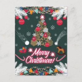 クリスマスの常緑の喜び シーズンポストカード