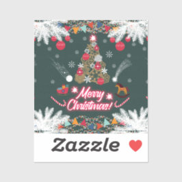 クリスマスの常緑の喜び シール