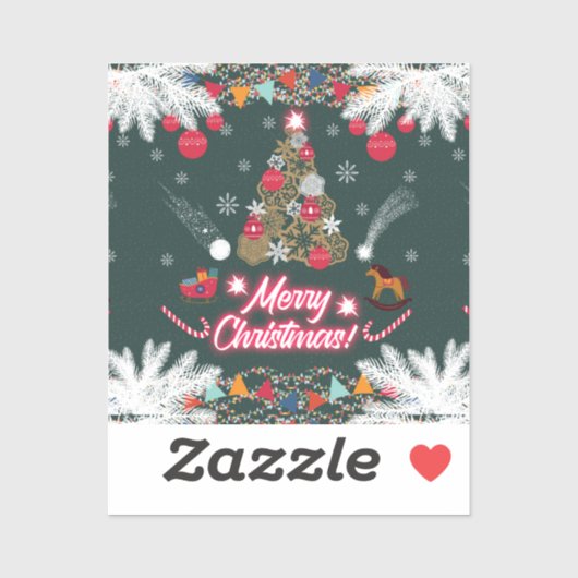 クリスマスの常緑の喜び シール (シート)