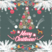 クリスマスの常緑の喜び シール (正面)