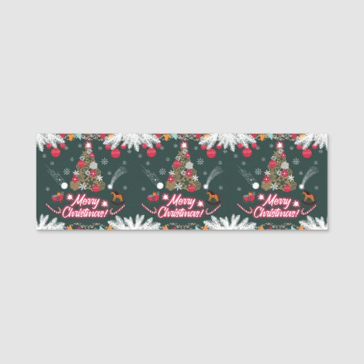 クリスマスの常緑の喜び 名札 (正面)