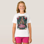 クリスマスの常緑の喜び Tシャツ (正面フル)